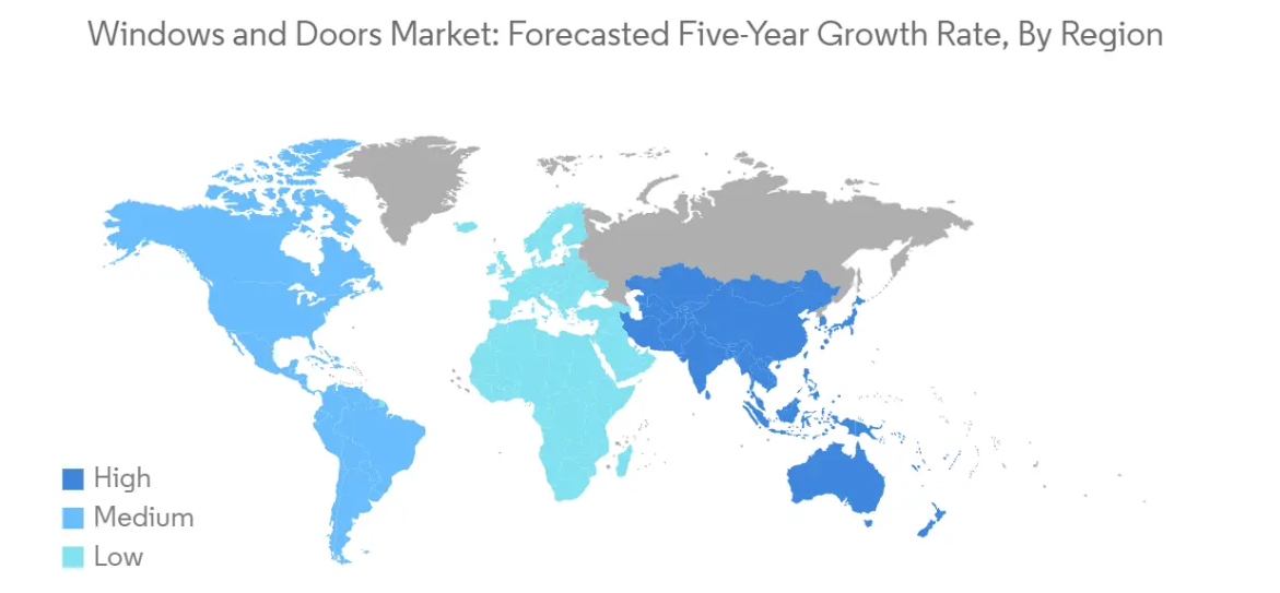 Market Analysis of Windows And Doors Market: Forecasted Growth Rate by Region
